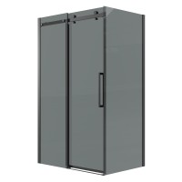 Душевое ограждение Grossman Classic 100.K33.04.110.21.10-200.K33.04.80.21.10 (110х80х195) раздвижная,черный матовый,стекло тонированное,2 места