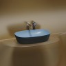 Умывальник чаша накладная овальная (цвет Голубой Матовый) Element 600x380x138мм
