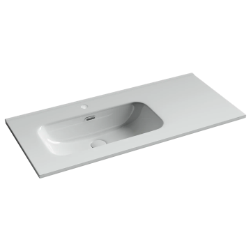 Раковина накладная мебельная CERAMICANOVA Element чаша слева с отверстием под смеситель 1010x465x180 мм цвет белый CN7003L