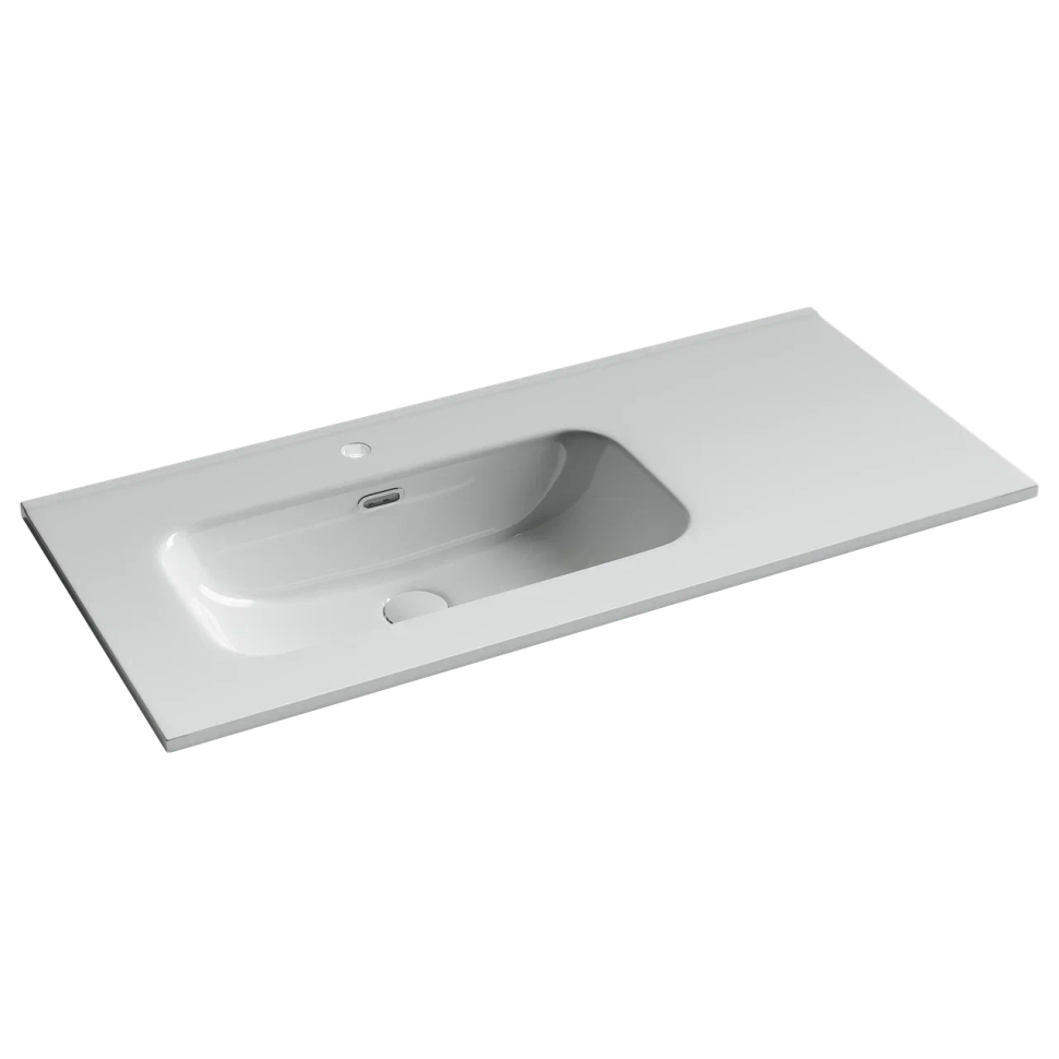 Раковина накладная мебельная CERAMICANOVA Element чаша слева с отверстием под смеситель 1010x465x180 мм цвет белый CN7003L