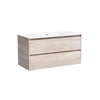 Тумба подвесная SANCOS Libra 990х450х500, c двумя ящиками оснащенными доводчиками, дуб галифакс натуральный, арт. LB100EG