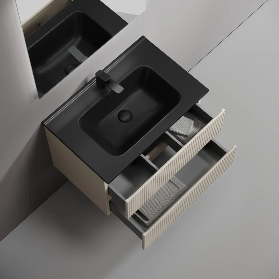 Тумба подвесная SANCOS Snob T 690х445х500, c двумя ящиками оснащенными доводчиками, Beige Soft , арт.SNT70CE