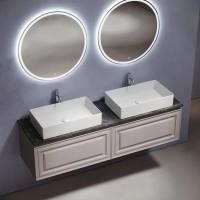 Столешница для ванной комнаты из керамогранита SANCOS Black Sky 1600х460 c отверстием под смеситель, арт.TT160A1X