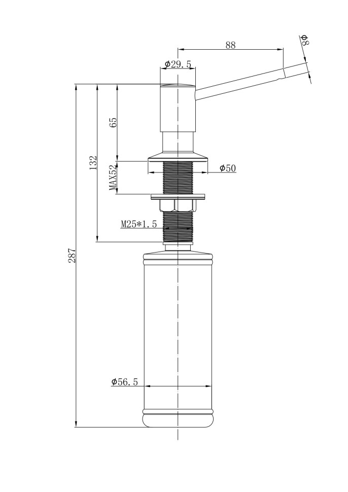 Кухонный диспенсер для моющего средства Raglo черный