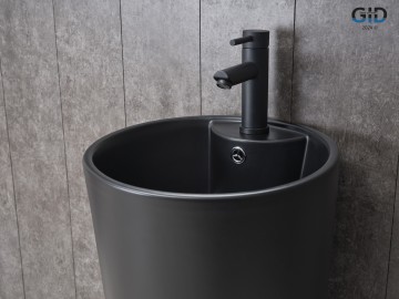 Раковина Gid Nb131bm 81120 накладная черная матовая 40x40x84