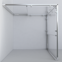 Душевой уголок Garda VSS-1G100CLG, 1000*1000, брашированное золото, стекло прозрачное