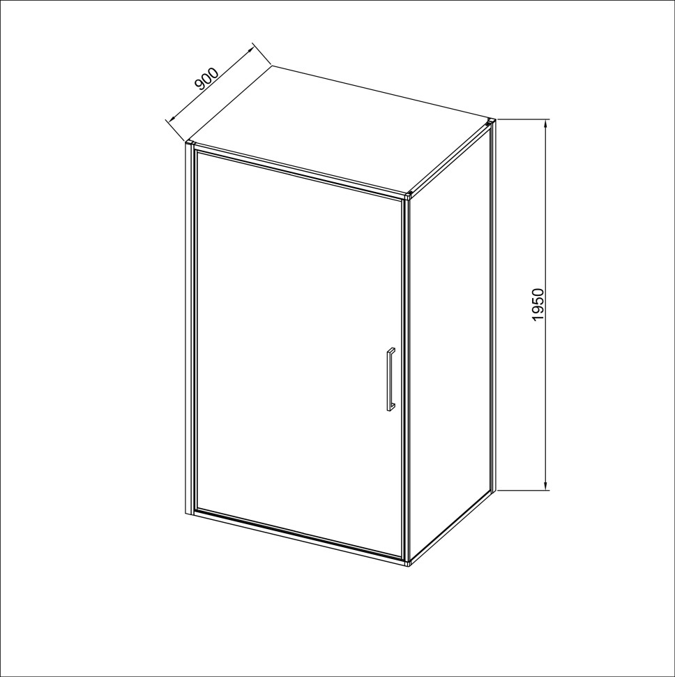 Душевой уголок Slim 8mm VSR-4SLP9090CLG, 900*900, брашированное золото, стекло прозрачное