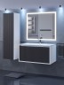 Тумба под раковину для ванной Uperwood Next Premium подвесная, 80 см, белая/графит, 1 ящик