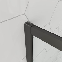 Душевой угол Veconi Ottimo P10 B, 1000x1000x1900, черный матовый, стекло матовое