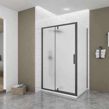 Боковая панель Veconi Ottimo SP B, 700х1900 черный матовый, стекло матовое