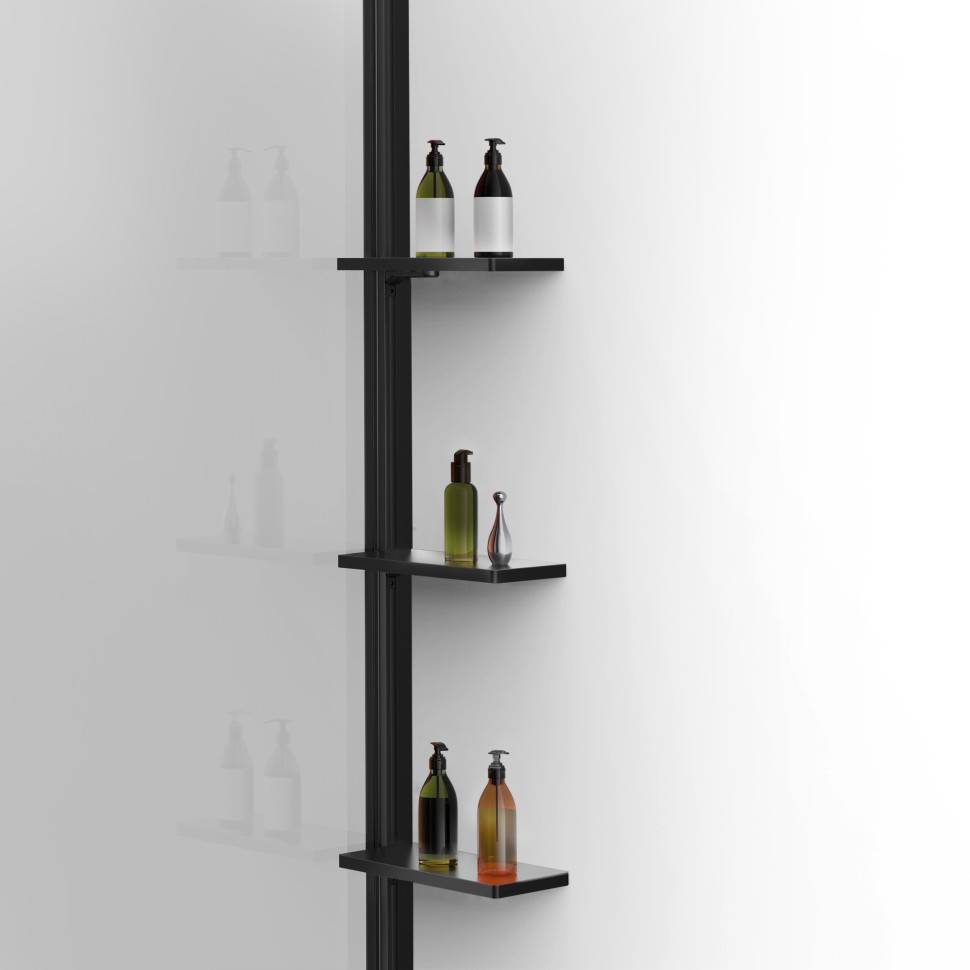 Душевая перегородка Walk-In VSW-1WSL120CLB, 1200*2000, черный матовый, стекло прозрачное