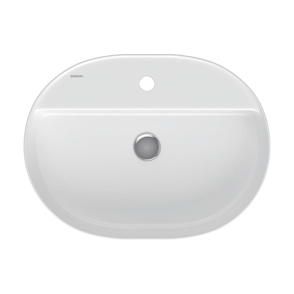 Раковина BERGES Ego SL накладная овал 60х45 см, с отверстием под смеситель