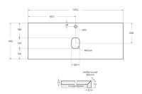 Столешница из керамогранита BelBagno KEP-120-MNO Marmo Nero Opaco