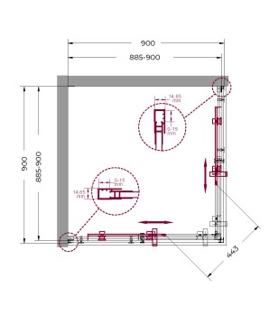 Душевой уголок BelBagno MARINO-A-2-90-C-NERO
