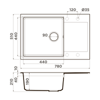 Кухонная мойка Omoikiri Daisen 78-LB-SA Artgranit/бежевый