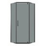 Душевое ограждение Niagara Eco NG-1010-14DT (100х100х190) трапеция,распашное,черный,стекло тонированное,1 место