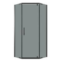 Душевое ограждение Niagara Eco NG-1010-14DT (100х100х190) трапеция,распашное,черный,стекло тонированное,1 место