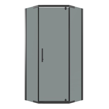 Душевое ограждение Niagara Eco NG-1010-14DT (100х100х190) трапеция,распашное,черный,стекло тонированное,1 место