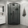 Душевое ограждение Niagara Eco NG-1010-14DT (100х100х190) трапеция,распашное,черный,стекло тонированное,1 место