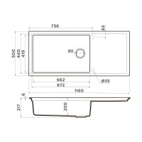 Кухонная мойка Omoikiri Sintesi 116-GR Artceramic/leningrad grey