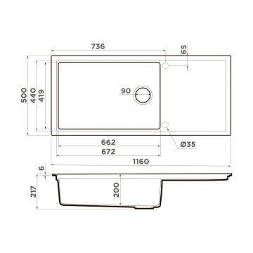 Кухонная мойка Omoikiri Sintesi 116-GR Artceramic/leningrad grey