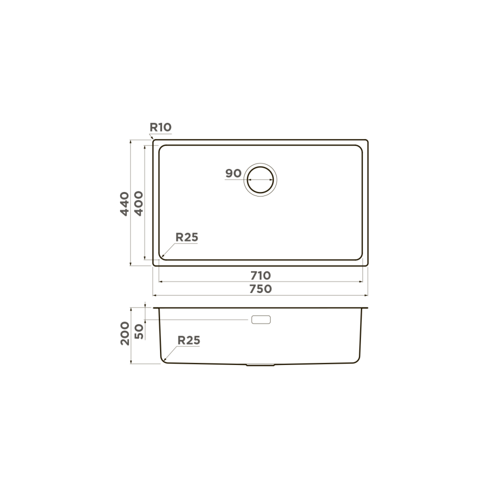 Кухонная мойка Omoikiri Tadzava 75-U/I-IN нерж. сталь/нержавеющая сталь