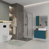 Душевое ограждение Niagara Nova NG-63-9A-A90 (90х90х195) квадрат,хром,двери распашные,стекло прозрачное,2 места