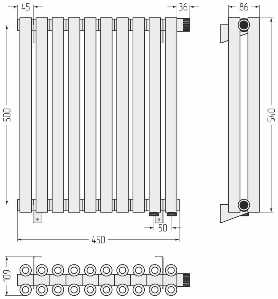 Эстет-00 EU50 500х450 10 секций