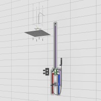 Душевая система встроенная с термостатом Timo Petruma SX-5019/03SM черный