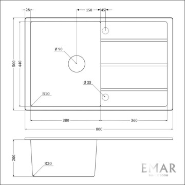 Мойка EMAR EMQ-1800.Q EMQ-1800.Q Берилл