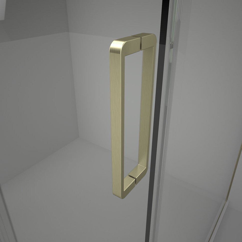 Душевой угол Veconi Rovigo RV-075G, 1300х1000х2000 золото брашинг, стекло прозрачное