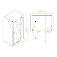 Душевая дверь RGW LE-004Gr (Прозрачное, 1100)