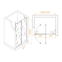 Душевая дверь RGW HO-014 (Матовое-Сатинат, 1100)