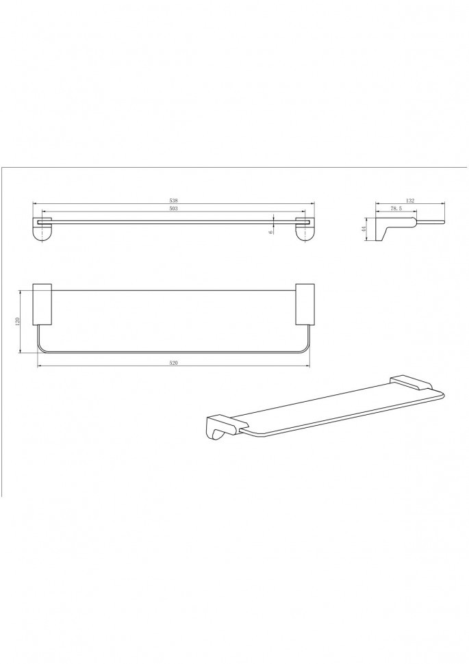 Полка стекло 51011