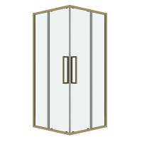 Душевое ограждение Grossman Cosmo 300.K33.02.9090.32.00 (90х90х195) квадрат,раздвижная,золото сатин,стекло прозрачное, 1 место
