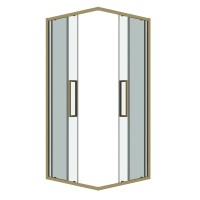 Душевое ограждение Grossman Cosmo 300.K33.02.9090.32.00 (90х90х195) квадрат,раздвижная,золото сатин,стекло прозрачное, 1 место