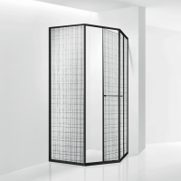 Душевой уголок RGW SV-82B "L" (Черная вуаль, 900x900)