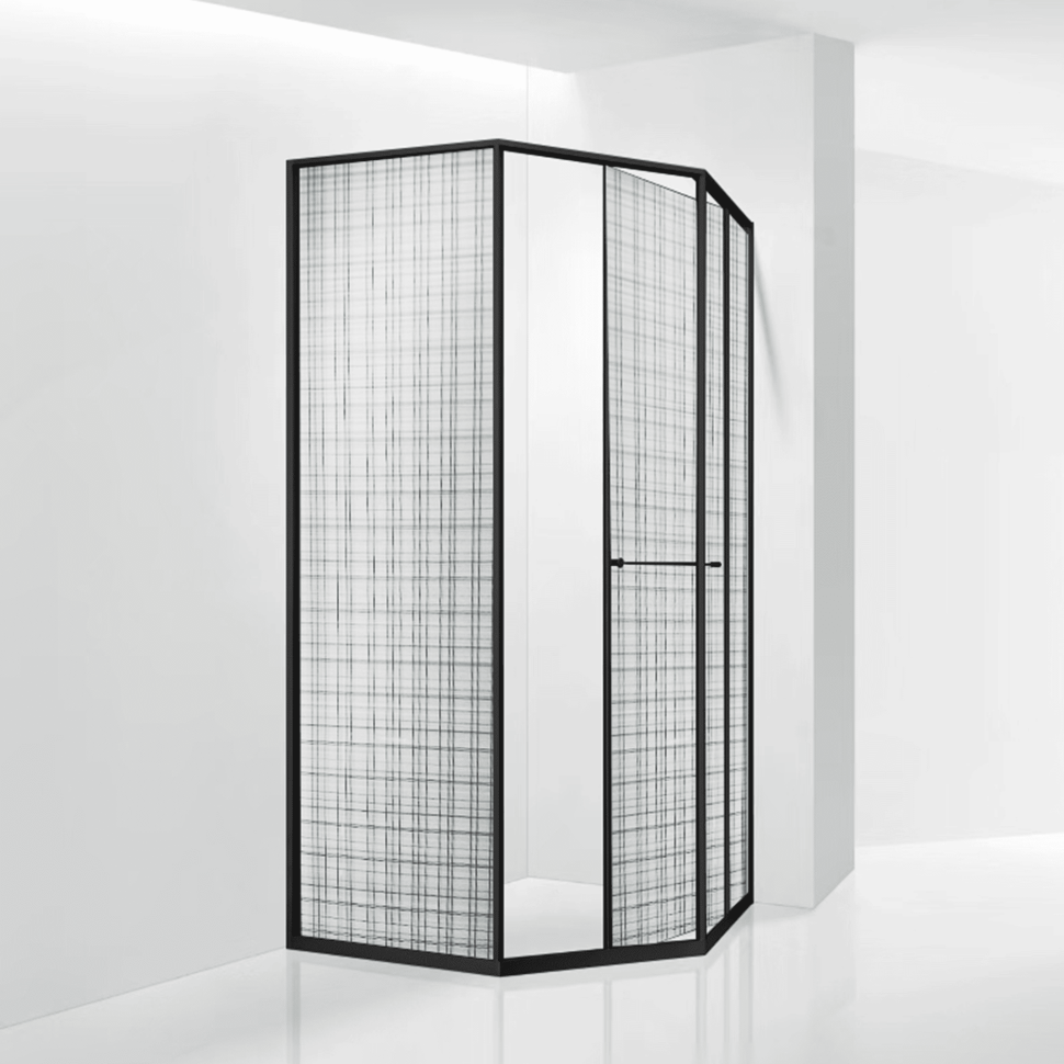 Душевой уголок RGW SV-82B "L" (Черная вуаль, 900x900)