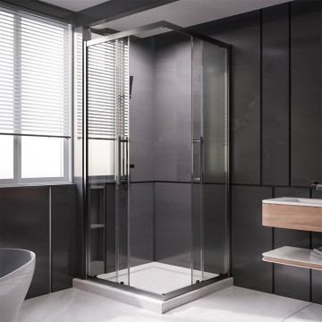 1/2 Душевого угла Veconi Premium Trento PTC-20GR, 1000*2000мм, брашированный графит, стекло прозрачное