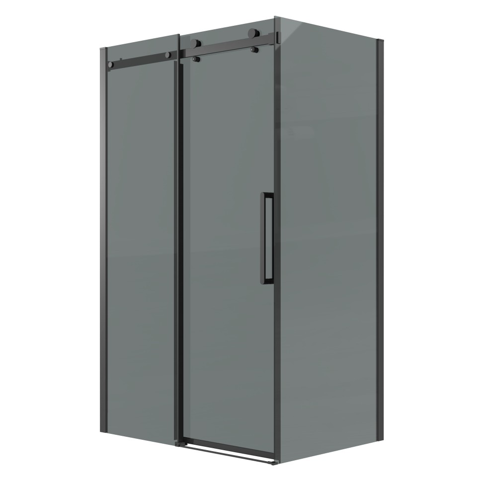 Душевое ограждение Grossman Classic 100.K33.04.110.21.10-200.K33.04.90.21.10 (110х90х195) раздвижная,черный матовый,стекло тонированное,2 места