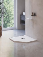 Душевой поддон трапеция RGW ST/T-W Белый (1000x1000)