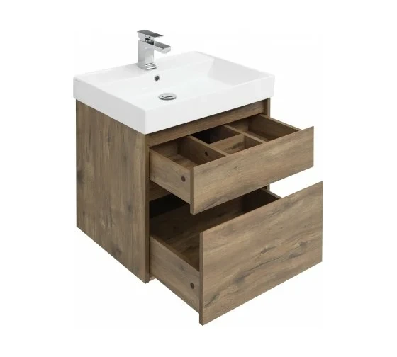 Тумба с раковиной Nova Lite 60 2 ящ. цв. дуб рустикальный