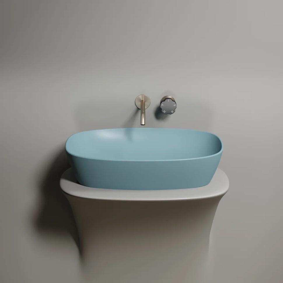 Умывальник чаша накладная овальная (цвет Зеленый Матовый) Element 600x380x138мм