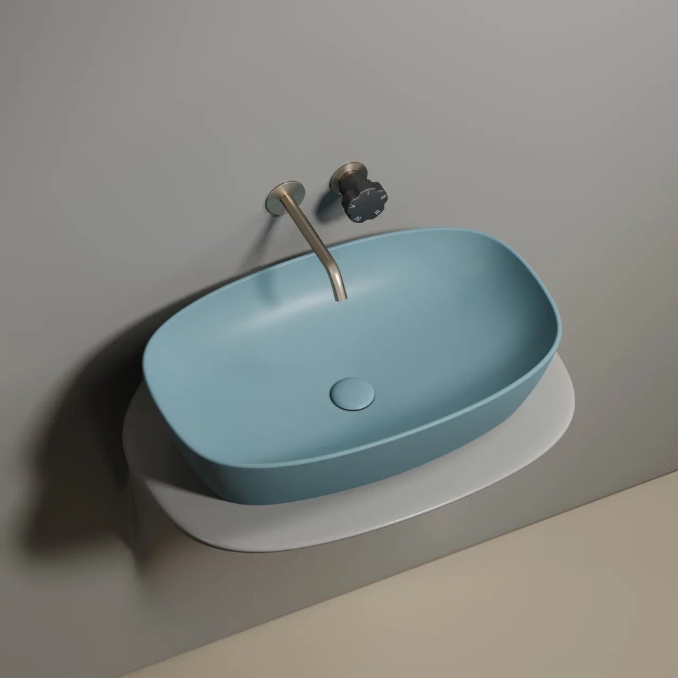 Умывальник чаша накладная овальная (цвет Зеленый Матовый) Element 600x380x138мм