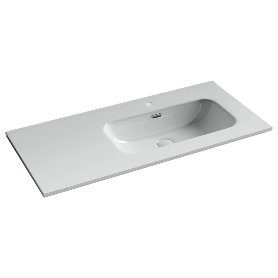 Раковина накладная мебельная CERAMICANOVA Element чаша справа с отверстием под смеситель 1010x465x180 мм цвет белый CN7003R