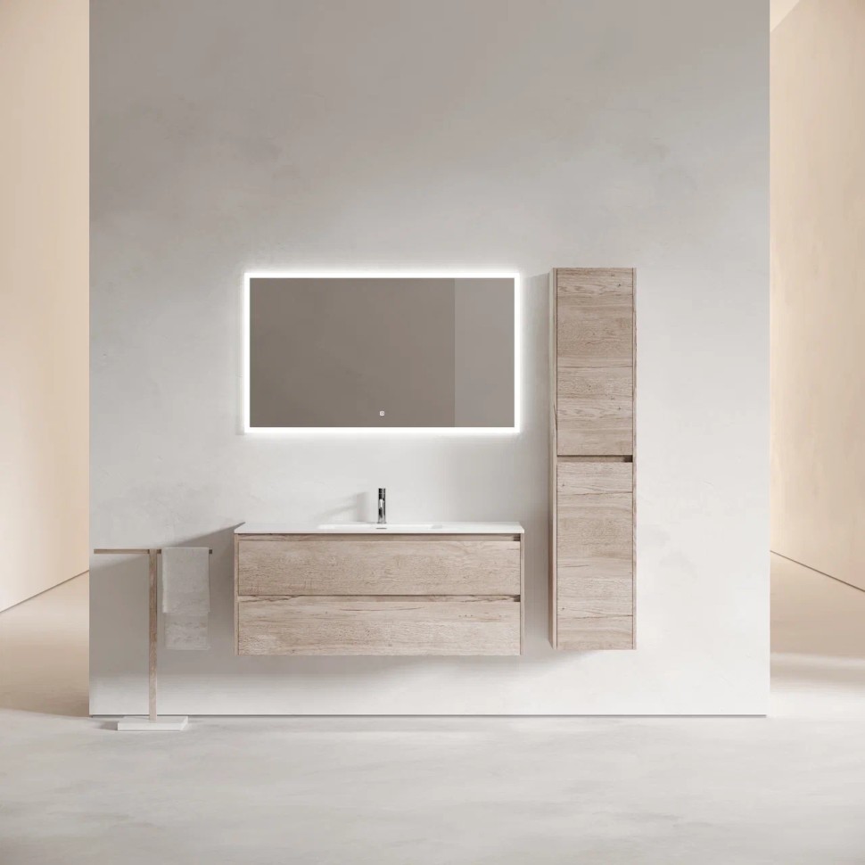 Тумба подвесная SANCOS Libra 1190х450х500, c двумя ящиками оснащенными доводчиками, дуб галифакс натуральный, арт. LB120-1EG