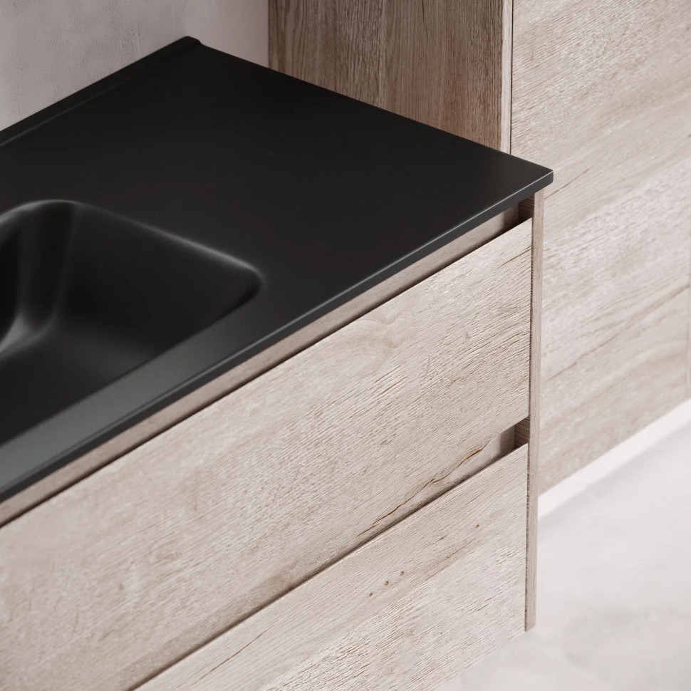 Тумба подвесная SANCOS Libra 1190х450х500, c двумя ящиками оснащенными доводчиками, дуб галифакс натуральный, арт. LB120-1EG