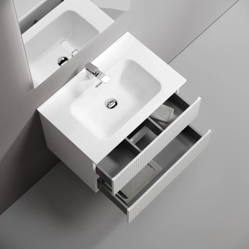 Тумба подвесная SANCOS Snob T 690х445х500, c двумя ящиками оснащенными доводчиками, Bianco, арт.SNT70W