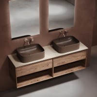 Столешница для ванной комнаты из керамогранита SANCOS Kreman 1600х460 без отверстия под смеситель, арт.TT160A2