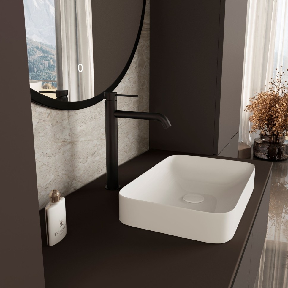 Смеситель для раковины City VBF-2C2MB однорычажный, черный матовый